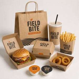 Cajas de papel para hamburguesas francesas con logo personalizado, para llevar pollo, contenedores desechables de calidad para comida rápida. - Product Image 4