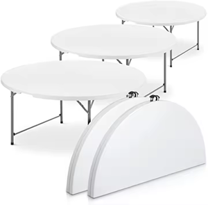 Table pliante légère de 6 pieds en gros pour mariage en plein air et banquet, mobilier d'atelier extérieur moderne - Product Image 1