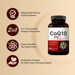 Marque privée Herbal <span class=keywords><strong>CO</strong></span> <span class=keywords><strong>Q10</strong></span> Suppléments Softgel Vegan Coq10 Capsule <span class=keywords><strong>Coenzyme</strong></span> <span class=keywords><strong>Q10</strong></span> Capsules CoQ10 Suppléments avec Omega 3 - Product Image 4