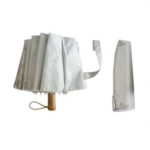 Parapluie compact manuel INS 21 pouces, ouverture manuelle, 16 baleines, coupe-vent, design pliable en 3 sections, motif floral japonais, protection minimaliste contre la pluie et le soleil, logo personnalisé - Product Image 2