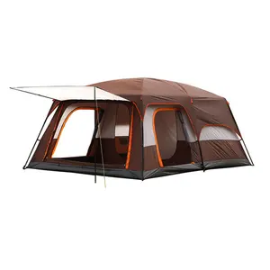 Tenda multi-orang, tenda berkemah luar ruangan, perjalanan keluarga, penyimpanan nyaman 8 orang