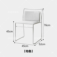 Chaise de salle à manger en acier inoxydable de style Bauhaus moderne du milieu du siècle, dossier rembourré, design minimaliste de luxe, pour la maison, le bureau, l'hôtel