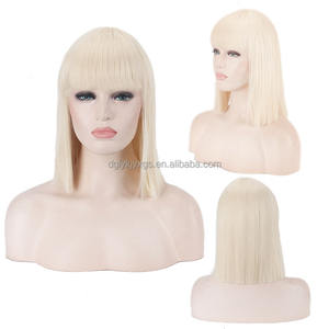 WH11-Peluca de cabello sintético Universal para cosplay, cabellera recta de 14 pulgadas con flequillo limpio, oferta especial - Product Image 4