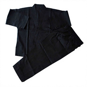 Trajes de Karate para Hombre, Transpirables, Resistentes a la Contracción, de Algodón/Poliéster, para Entrenamiento, Color Negro, Más Vendidos - Product Image 1