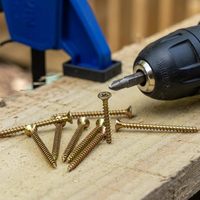 Kit de 112 vis pour aggloméré, plaqué zinc jaune, fixations pour bois, 3.5x19 3.5x25 4x25 4x30 5x38 mm avec foret