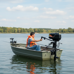 Nuovo Motore Fuoribordo Elettrico 24V 2.5HP Brushless con Acceleratore e Controllo <span class=keywords><strong>Timone</strong></span> 800W per Barche da Pesca, Gommoni e Barche Gonfiabili - Product Image 2