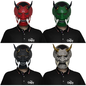 Masque traditionnel japonais Oni en latex, visage de roi démoniaque, accessoire de costume d'horreur pour Halloween, pour fête dans une maison hantée, personnalisable - Product Image 1