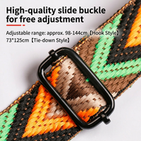 Sangle de guitare et d'ukulélé en coton tissé personnalisable en gros, durable, taille 98-144 cm, sans perçage requis