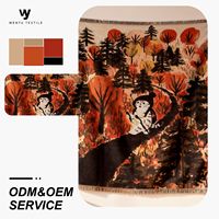 Couverture murale en jacquard tissé 100% polyester, lavable en machine, motif vintage musulman
