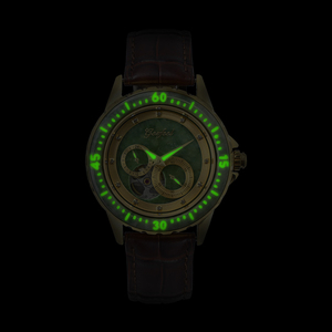 Montre automatique mécanique en acier inoxydable avec cadran en jade, verre 20 mm, pour homme, lunette lumineuse, bracelet style affaires, luxe ajouré doré - Product Image 6