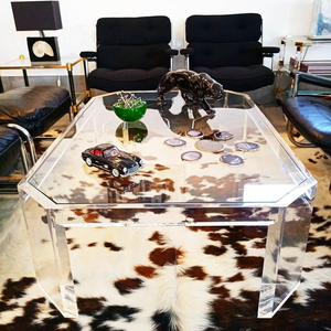 Mesa <span class=keywords><strong>de</strong></span> <span class=keywords><strong>centro</strong></span> acrílica transparente minimalista moderna con <span class=keywords><strong>centro</strong></span> <span class=keywords><strong>de</strong></span> vidrio rectangular para decoración <span class=keywords><strong>de</strong></span> sala <span class=keywords><strong>de</strong></span> estar - Product Image 2