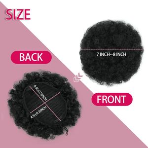 Queue de cheval synthétique Afro Puff à cordon de serrage, <span class=keywords><strong>chignon</strong></span> bouclé crépu, extensions courtes, postiches <span class=keywords><strong>pour</strong></span> <span class=keywords><strong>chignon</strong></span>, <span class=keywords><strong>pour</strong></span> femmes noires - Product Image 6