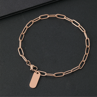 Bracelet chaîne trombone tendance en acier inoxydable plaqué or Ywyougang, personnalisable, pour hommes et femmes, bijoux d'anniversaire