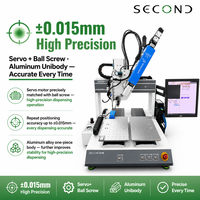 Machine de distribution de colle de bureau à double axe CE certifiée 4 axes avec vision CCD intelligente, contrôle par PC, servomoteur et précision de ±0,015 mm