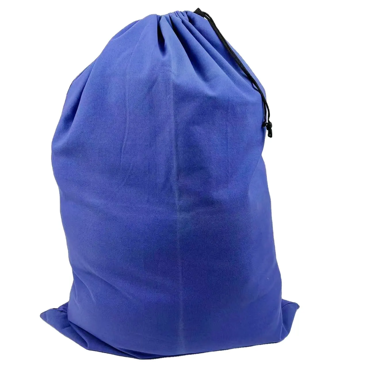 40'' कस्टम बड़ा कैनवास ड्रॉस्ट्रिंग बैग नीला सूती कपड़े धोने का बैग