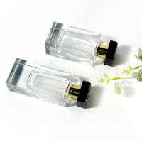 Flacon de parfum rectangulaire plat transparent de luxe pour fabricant de parfums, atomiseur de parfum de 75 ml et 80 ml, flacon d'huile essentielle