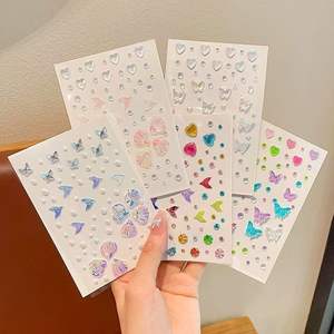 Pegatinas de Tatuajes Temporales 3D con Diamantes de Imitación, Joyería, Estrella, Corazón, Cara, Gema, Joyas Faciales y Corporales - Product Image 6