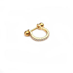Wholesale Ear Tragus Cartilage Ring Stainless Steel Barbell With Cz Hoop Cartilage Cuff Piercing Helix <strong>Daith</strong> Rook Lobe <strong>Earrings</strong> - Product Image 3