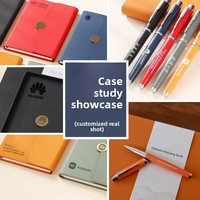 Ensemble de carnets à couverture rigide personnalisés, coffret cadeau de journal d'affaires haut de gamme, marque-pages gravés avec le logo de l'entreprise/l'école - Couverture en polyuréthane