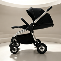 Poussette bébé 4 roues de luxe de qualité supérieure, Land Leopard 3-en-1, en alliage d'aluminium, pliable à 360 degrés avec un seul bouton, légère