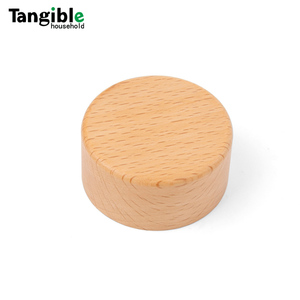 Kustom Pabrik tutup sekrup kayu Beech bulat kapasitas 100ml <span class=keywords><strong>Tumbler</strong></span> air stoples lilin stoples kaca tutup bambu kaleng botol - Product Image 6