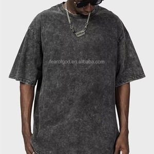 Commande en gros de t-shirts en coton pour hommes, manches courtes personnalisées, tissu tricoté lavé, fournisseur OEM - Product Image 5