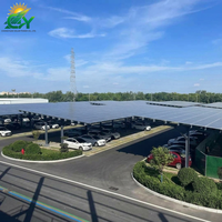 Système de montage de carport solaire pour parkings industriels, structure en acier durable, solutions d'installation photovoltaïque personnalisées, résistance au vent