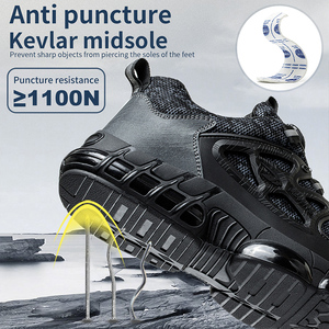 Vendita calda alla moda Easy Wear Anti-smash scarpe di sicurezza all'ingrosso Sport da <span class=keywords><strong>lavoro</strong></span> ammortizzante nero scarpe di sicurezza per gli uomini - Product Image 4