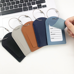 Etiquetas de nombre personalizadas, etiqueta de equipaje de cuero PU con correa, etiqueta de equipaje impresa con logotipo para recuerdo de boda, identificadores de equipaje para maletas - Product Image 2
