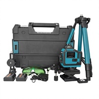 Niveau laser vert 3D industriel et DIY avec outil 360°, 12/16 lignes, niveaux laser rotatifs 4D alimentés par batterie au lithium