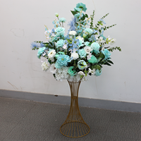 Boule de fleurs artificielle en soie bleu menthe clair pour centre de table de mariage, décoration de hall d'hôtel et de banquet