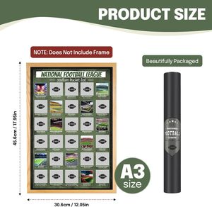Affiche à gratter sur le thème des stades de football, Cadeaux de football pour hommes ou garçons - Product Image 2