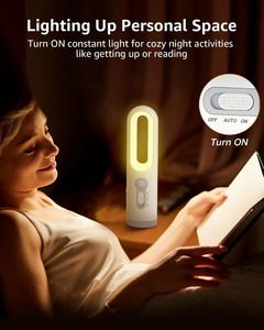 Lampe de nuit à détecteur de mouvement LED 2 en 1, lampe torche portable avec capteur crépusculaire pour chambre à coucher, salle de bain, lecture, camping - Product Image 4