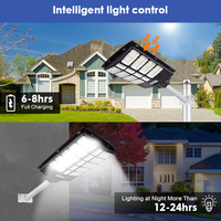 Lampadaire Solaire Tout-en-Un d'Extérieur GISUN 500W 800W 1000W avec Détecteur de Mouvement et Autonomie de Plus de 12 Heures IP65