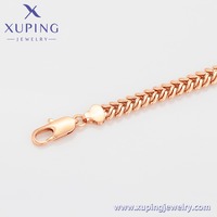 A00912456 Joyería XUPING, Collar de Cadena de Espiga Chapado en Oro Rosa sobre Cobre, 60CM