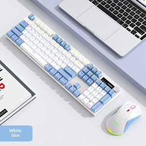 Kit clavier mécanique filaire 104 touches avec souris, interface <span class=keywords><strong>USB</strong></span>, rétroéclairage RVB interchangeable à chaud pour les joueurs - Product Image 2