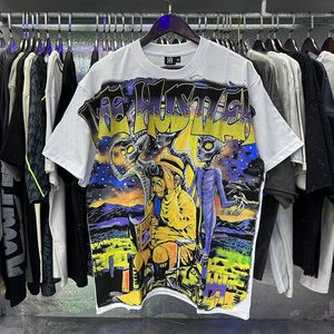 T-shirt Oversize Vintage in Cotone Pesante 100% con Grafica Teschio in Strass, Stile Coachella Night Hip Hop Streetwear, Magliette da <span class=keywords><strong>Uomo</strong></span> Majestik - Product Image 5