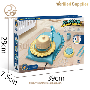 Table électrique en argile Kit de peinture artistique pour enfants <span class=keywords><strong>Dinosaure</strong></span> Machine en céramique Modèle <span class=keywords><strong>Coloriage</strong></span> Jouets éducatifs Poterie Machine à roue - Product Image 5