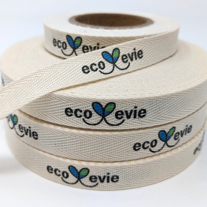 Logo d'impression coloré personnalisé <span class=keywords><strong>ruban</strong></span> de <span class=keywords><strong>coton</strong></span> naturel <span class=keywords><strong>sergé</strong></span> de marque <span class=keywords><strong>ruban</strong></span> à chevrons fleur <span class=keywords><strong>ruban</strong></span> de <span class=keywords><strong>coton</strong></span> pour emballage cadeau - Product Image 1