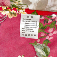 Vente en gros de 4 pièces de draps de lit imprimés avec de grandes fleurs rouges, très tendance