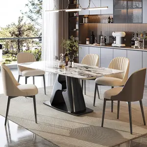 Popular Fábrica Home Furniture Top Dining Room mesa Design moderno tabela com cadeiras venda quente