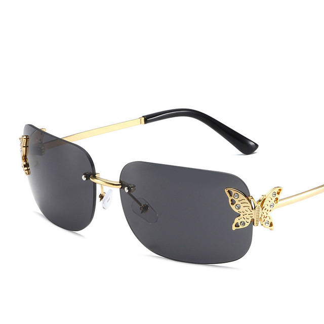 Luxury Brand Sunglasses for Men Women Rectangle Fashion Design with Leopard Head Transparent/Red Metal Frame UV400 Driving