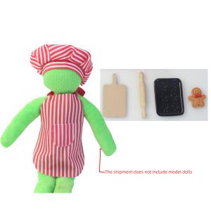 <span class=keywords><strong>Casa</strong></span> <span class=keywords><strong>de</strong></span> <span class=keywords><strong>muñecas</strong></span> chef sombrero delantal tabla <span class=keywords><strong>de</strong></span> cortar rodillo muñeca vajilla conjunto - Product Image 3