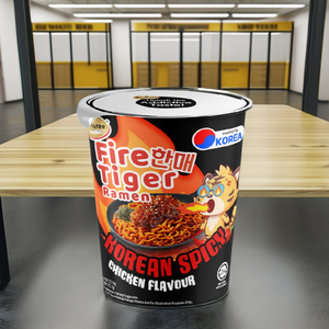 Korean <b>Cheese</b> Spicy Ramen in Cup Chicken Flavour Low-Carb Baked 0 Fat Instant Noodles in Barrel Packaging - Product Image 3