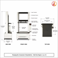 Máquina de Prueba de Compresión, Esmagamiento y Flexión para Cajas de Embalaje de 50kN, Modelo WDW-50BZX, Plataformas de Prueba Apilables de 1000x1000mm para Embalaje de Transporte