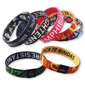 Promotional Events Wrist Silicone Bracelets With Logo Brand Custom Elastic Rubber Wristband - Product Image 5