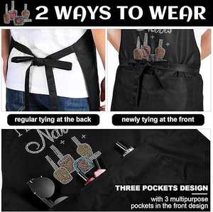 Tablier de beauté et de coiffure haut de gamme, personnalisé, uni, imperméable, noir, à longue sangle, pour artiste des ongles, de qualité supérieure, style américain - Product Image 6