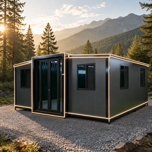 Casa Contenedor Expandible <span class=keywords><strong>de</strong></span> 20 Pies con Doble Ala, Casa Prefabricada Pequeña para Retiro en Bosques, Cabaña <span class=keywords><strong>de</strong></span> Vacaciones y Alojamiento en Campamentos - Product Image 1