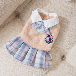 Ropa <span class=keywords><strong>de</strong></span> primavera y otoño para parejas, trajes finos a cuadros <span class=keywords><strong>de</strong></span> estilo <span class=keywords><strong>de</strong></span> la <span class=keywords><strong>Academia</strong></span> Americana, bonitos para mascotas - Product Image 5