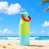 304 Bouteille en acier inoxydable à double paroi logo personnalisé Portable 650ml Thermos Bouteille d'eau Tasse isolée avec couvercle à poignée